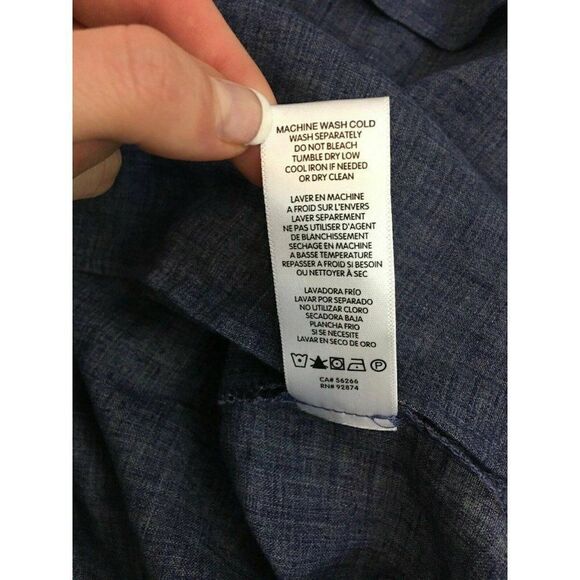 Splendid Womens Solid Navy Blue Jean Print Short Sleeve Tank Top Small - Picture 7 of 7